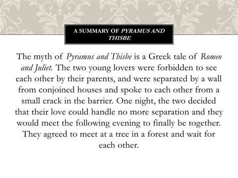 how are pyramus and thisbe similar to lysander and hermia